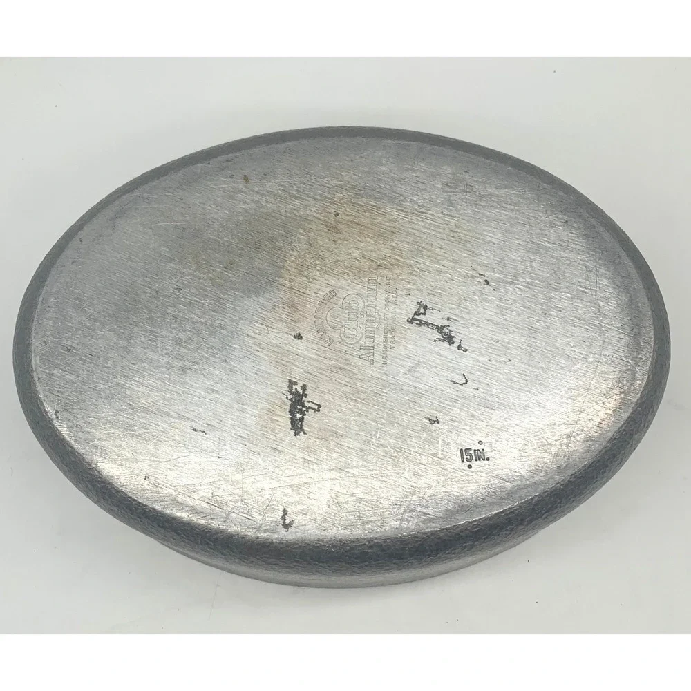 Club Aluminum Dutch Oven 15 Inch Silver Hammered Cast Aluminum Oval Roaster Lid